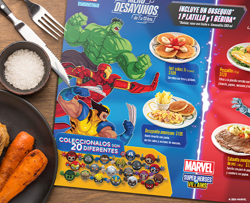 Manteleta Marvel para menú infantil Vips