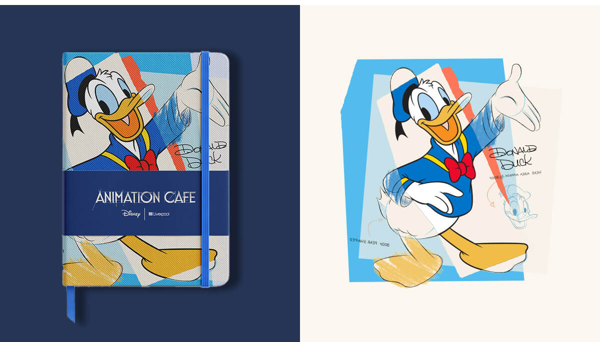 AnimationCafe-03 Libreta y boceto de Donald Animation Cafe